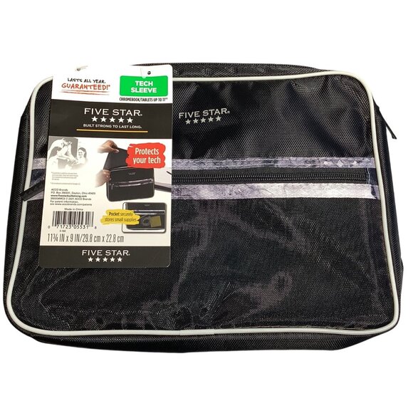 3 Five Star Tech Sleeve Set Of 3 Black 11" X 13" Fits Chromebooks Laptops 11" - Picture 4 of 4